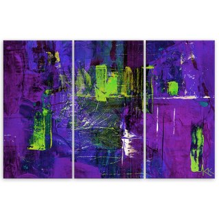 Tryptyk, obraz na płótnie, Fioletowa abstrakcja - 150x100