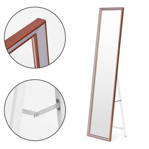 Lustro Stojące ModernHome – Aluminiowa Rama, 147x37 cm, Miedź/Szary Lustro Stojące ModernHome – Aluminiowa Rama, 147x37 cm, Miedź/Szary