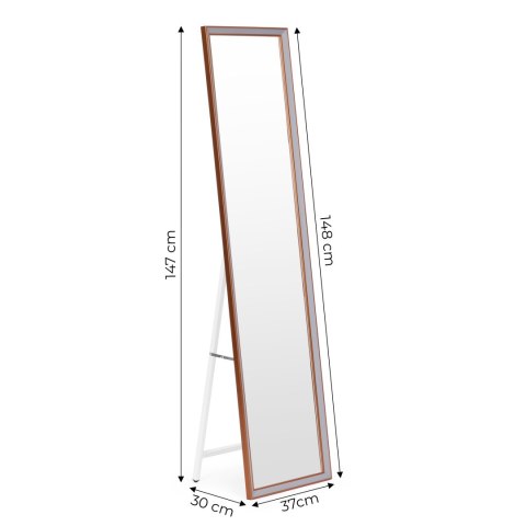 Lustro Stojące ModernHome – Aluminiowa Rama, 147x37 cm, Miedź/Szary Lustro Stojące ModernHome – Aluminiowa Rama, 147x37 cm, Miedź/Szary