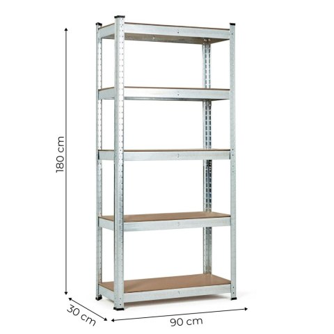Uniwersalny Regał Magazynowy ModernHome 180x90x30 cm– 5 Półek Uniwersalny Regał Magazynowy ModernHome 180x90x30 cm– 5 Półek