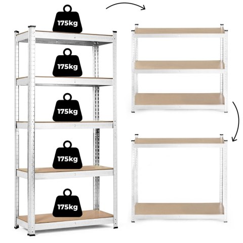 Uniwersalny Regał Magazynowy ModernHome 180x90x40 cm – 5 Półek Uniwersalny Regał Magazynowy ModernHome 180x90x40 cm – 5 Półek