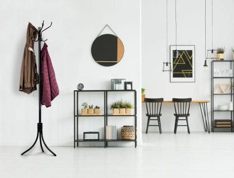 Stojący Wieszak Na Ubrania ModernHome Black – Metalowy, 16 Haków Stojący Wieszak Na Ubrania ModernHome Black – Metalowy, 16 Haków