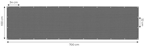 Osłona Balkonowa MultiGarden Siatka Maskująca Z Okuciami 100x700 Cm