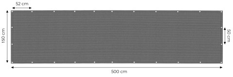 Osłona Balkonowa MultiGarden Siatka Maskująca Z Okuciami 150x500 Cm