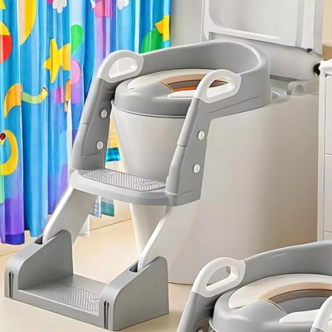 Nocnik 2w1 Nakładka Na Sedes Z Drabiną Antypoślizgowy Szary