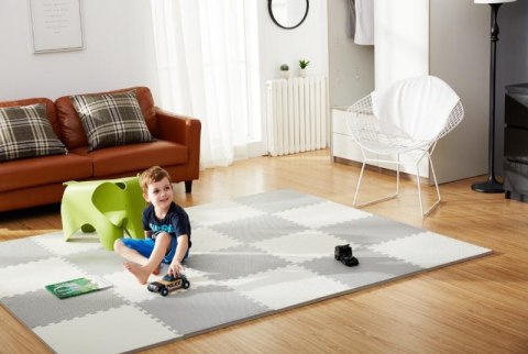 Mata Piankowa Puzzle Ricokids 60x60cm 4 szt białe i szare Mata Piankowa Puzzle Ricokids 60x60cm 4 szt białe i szare