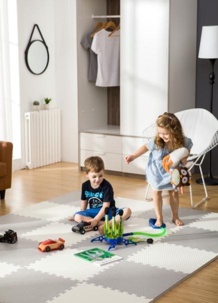 Mata Piankowa Puzzle Ricokids 60x60cm 4 szt białe i szare Mata Piankowa Puzzle Ricokids 60x60cm 4 szt białe i szare