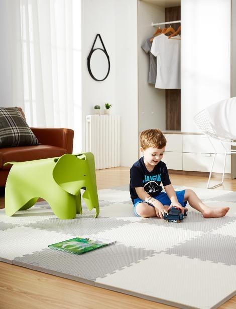 Mata Piankowa Puzzle Ricokids 60x60cm 4 szt białe i szare Mata Piankowa Puzzle Ricokids 60x60cm 4 szt białe i szare