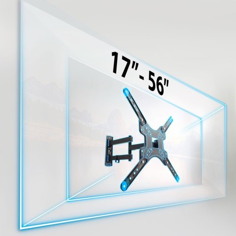 Obrotowy Uchwyt Do Telewizora Humberg HM-885 – 17–56", VESA 75x75–400x400, 30 kg
