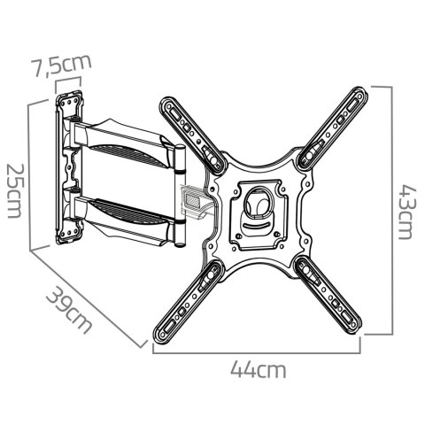 Wzmocniony Uchwyt Ścienny Humberg HM-884 – Do TV 17–56", Obrotowy, 35kg