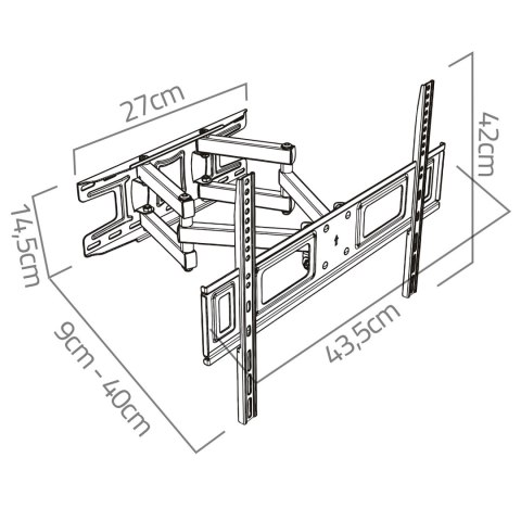 Obrotowy Uchwyt Do Telewizora Humberg HM-883 – 23–60", VESA 50x50–400x400, 45 kg