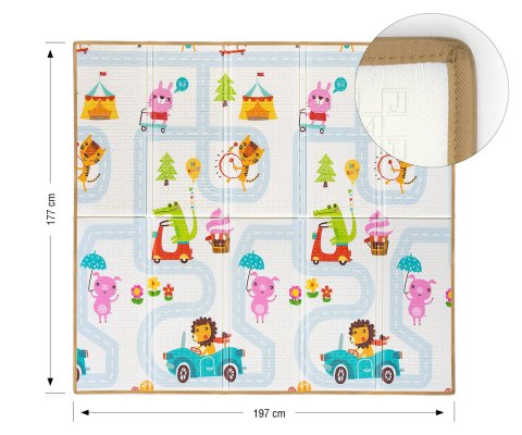 Mata Piankowa Składana Milly Mally Play Ulice Las 197x177 cm