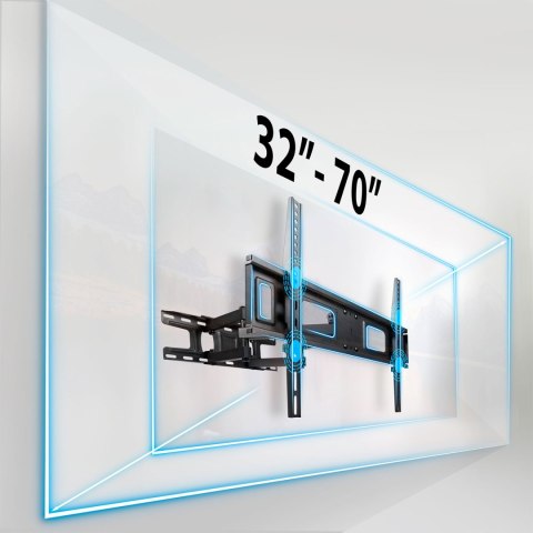 Mocny Uchwyt Do Telewizora Humberg HM-882 32–70" Obrotowy Ścienny Do 45 Kg