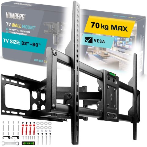 Mocny Uchwyt Do Telewizora Humberg HM-881 32–80" Obrotowy Ścienny , 70 Kg