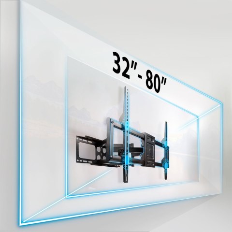 Mocny Uchwyt Do Telewizora Humberg HM-881 32–80" Obrotowy Ścienny , 70 Kg