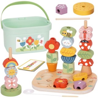 Drewniany sorter edukacyjny 7w1 Tooky Toy box ogród układanka