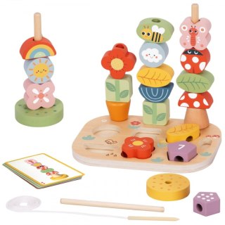 Drewniany sorter edukacyjny 7w1 Tooky Toy box ogród układanka