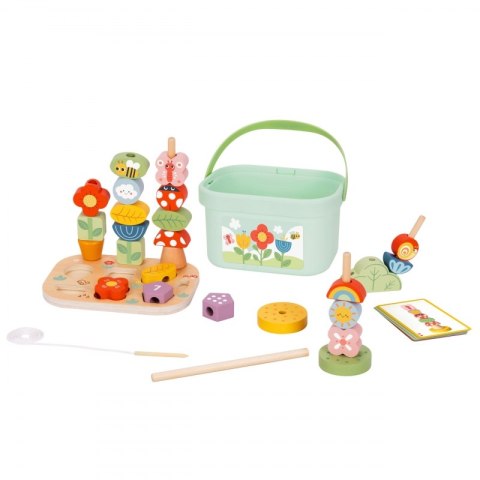 Drewniany sorter edukacyjny 7w1 Tooky Toy box ogród układanka