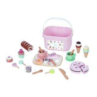 Drewniany zestaw słodkości Tooky Toy Sweet Cake tort lody 34el