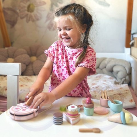 Drewniany zestaw słodkości Tooky Toy Sweet Cake tort lody 34el