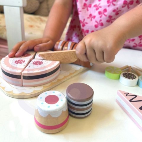 Drewniany zestaw słodkości Tooky Toy Sweet Cake tort lody 34el