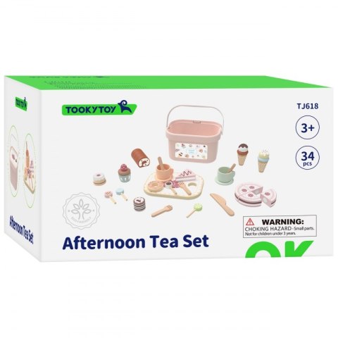 Drewniany zestaw słodkości Tooky Toy Sweet Cake tort lody 34el
