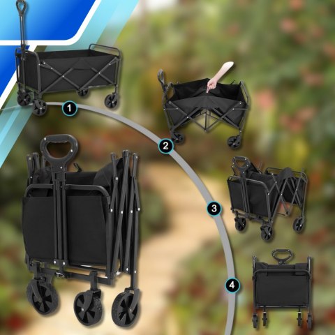 Wózek Transportowy Składany Ogrodowy Plażowy - 100 kg Ładowności