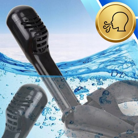 Maska Do Nurkowania, Snorkelingu Pełnotwarzowa Full Face GoPro - L/XL Czarna Maska Do Nurkowania, Snorkelingu Pełnotwarzowa Full Face GoPro - L/XL Czarna