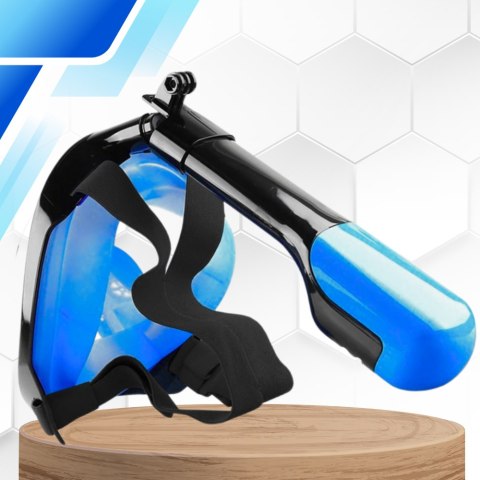 Maska Do Nurkowania, Snorkelingu Pełnotwarzowa Full Face GoPro - L/XL Niebieska Maska Do Nurkowania, Snorkelingu Pełnotwarzowa Full Face GoPro - L/XL Niebieska