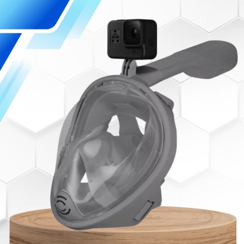 Maska Do Nurkowania, Snorkelingu Pełnotwarzowa Full Face GoPro - L/XL Szara