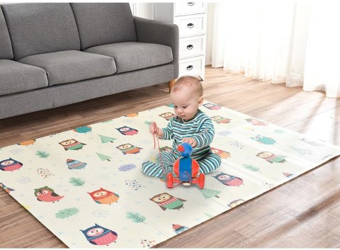 Mata Piankowa Składana Dwustronna 150x200 cm Z Torbą - Alfabet, Sowy Mata Piankowa Składana Dwustronna 150x200 cm Z Torbą - Alfabet, Sowy