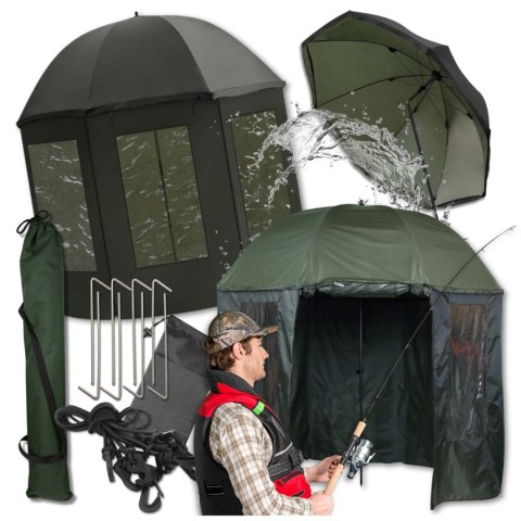 Parasol Wędkarski Namiot Z Osłoną 240 cm – Wodoodporny