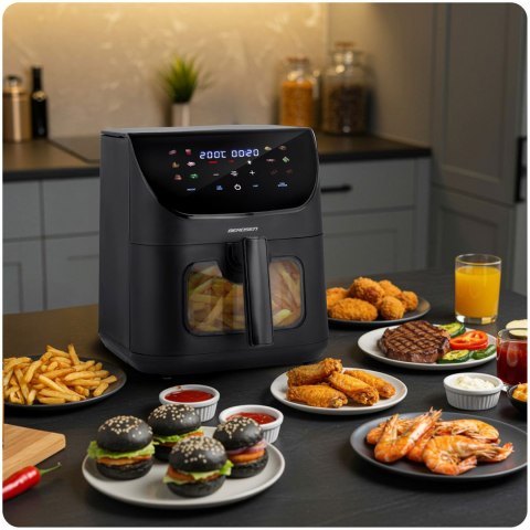 Frytkownica Beztłuszczowa Air Fryer Berdsen BD-660 Czarna – 8 L, 1700 W