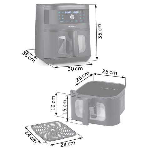 Frytkownica beztłuszczowa 8 L Air fryer Berdsen BD-661 czarna