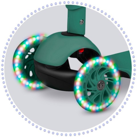 Hulajnoga Balansowa Trójkołowa 3w1 Ricokids Czarno-Zielona LED