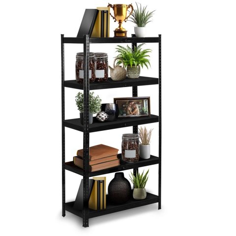 Regał metalowy Humberg 180x90x40 czarny pojowy magazynowy 875 kg MDF