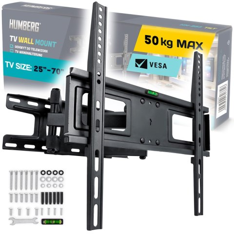 Mocny Uchwyt Do Telewizora Humberg HM-880 25–70" Obrotowy Ścienny, 50 Kg