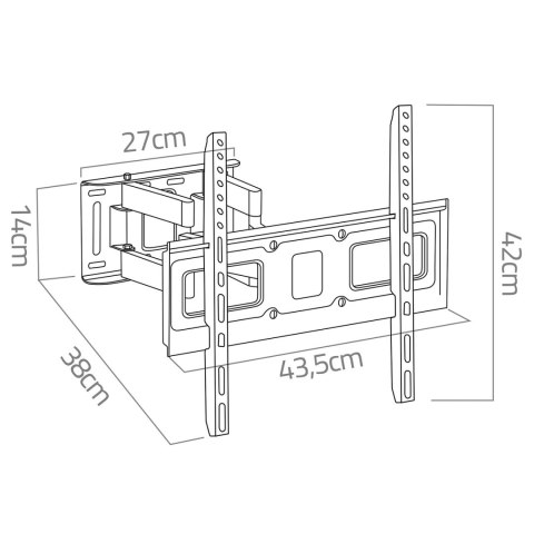 Mocny Uchwyt Do Telewizora Humberg HM-880 25–70" Obrotowy Ścienny, 50 Kg