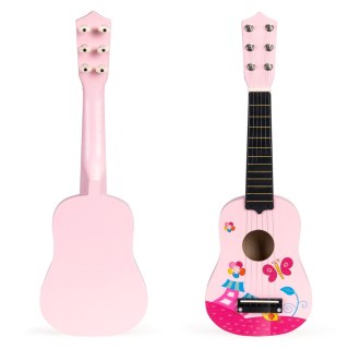 Gitara Drewniana Dla Dzieci ECOTOYS – 6 Strun, Strojenie, Kostka