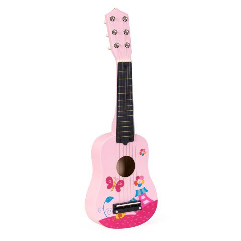 Gitara Drewniana Dla Dzieci ECOTOYS – 6 Strun, Strojenie, Kostka