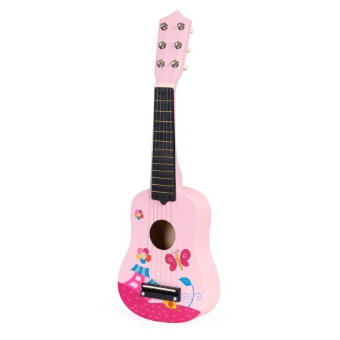 Gitara Drewniana Dla Dzieci ECOTOYS – 6 Strun, Strojenie, Kostka