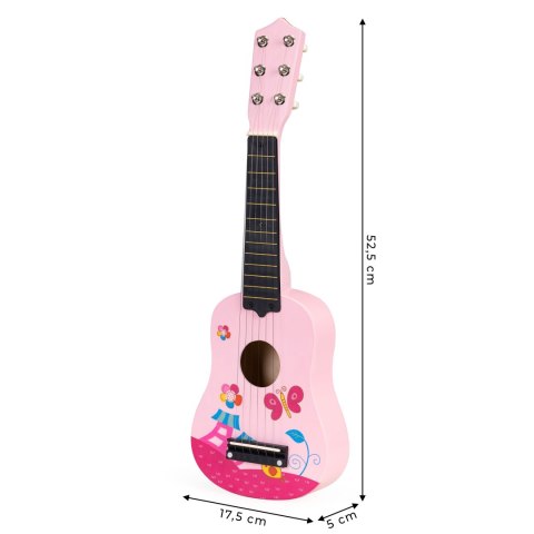 Gitara Drewniana Dla Dzieci ECOTOYS – 6 Strun, Strojenie, Kostka