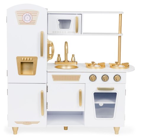 Drewniana Kuchnia Dla Dzieci Ecotoys 85x30,5x89 cm – Z Lodówką, Piekarnikiem, Telefonem
