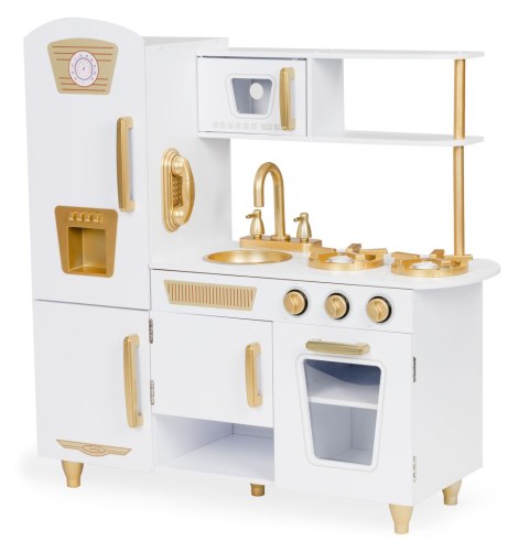 Drewniana Kuchnia Dla Dzieci Ecotoys 85x30,5x89 cm – Z Lodówką, Piekarnikiem, Telefonem