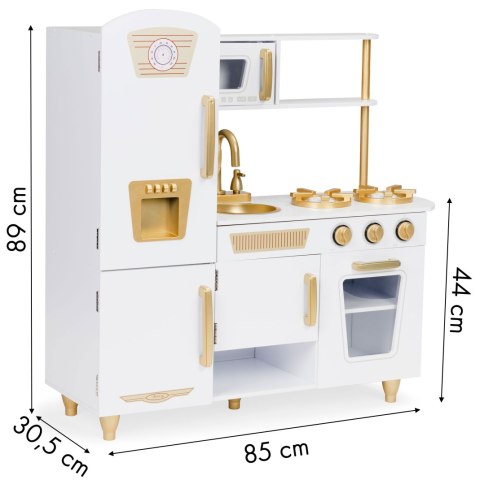Drewniana Kuchnia Dla Dzieci Ecotoys 85x30,5x89 cm – Z Lodówką, Piekarnikiem, Telefonem
