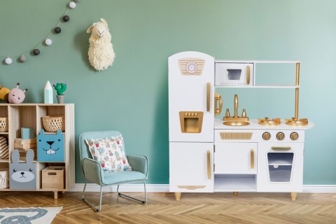 Drewniana Kuchnia Dla Dzieci Ecotoys 85x30,5x89 cm – Z Lodówką, Piekarnikiem, Telefonem