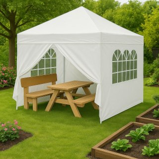 Namiot Ogrodowy MultiGarden 3x3 m, Automatyczny Pop-Up, 4 Ścianki, Biały