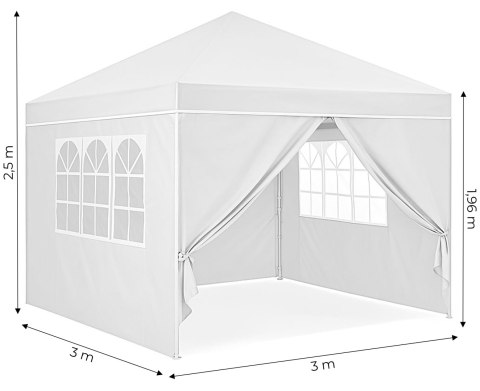 Namiot Ogrodowy MultiGarden 3x3 m, Automatyczny Pop-Up, 4 Ścianki, Biały Namiot Ogrodowy MultiGarden 3x3 m, Automatyczny Pop-Up, 4 Ścianki, Biały