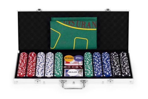 Zestaw Do Pokera i Blackjacka ModernHome 500 Żetonów – Walizka, Mata, Kości Zestaw Do Pokera i Blackjacka ModernHome 500 Żetonów – Walizka, Mata, Kości