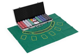 Zestaw Do Pokera i Blackjacka ModernHome 500 Żetonów – Walizka, Mata, Kości